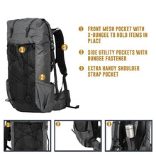 Load image into Gallery viewer, BLACK ORCA  55L+ Ultralight Ripstop Nylon Backpack Rucksack