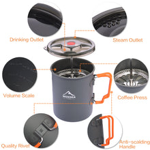 Load image into Gallery viewer, Widesea Camping Coffee Pot with French Press  for Hiking Trekking