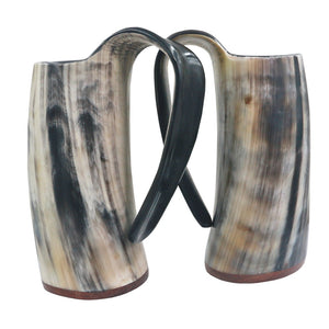 Hand-Made Ox Buffalo Horn Mug  with Redwood Bottom